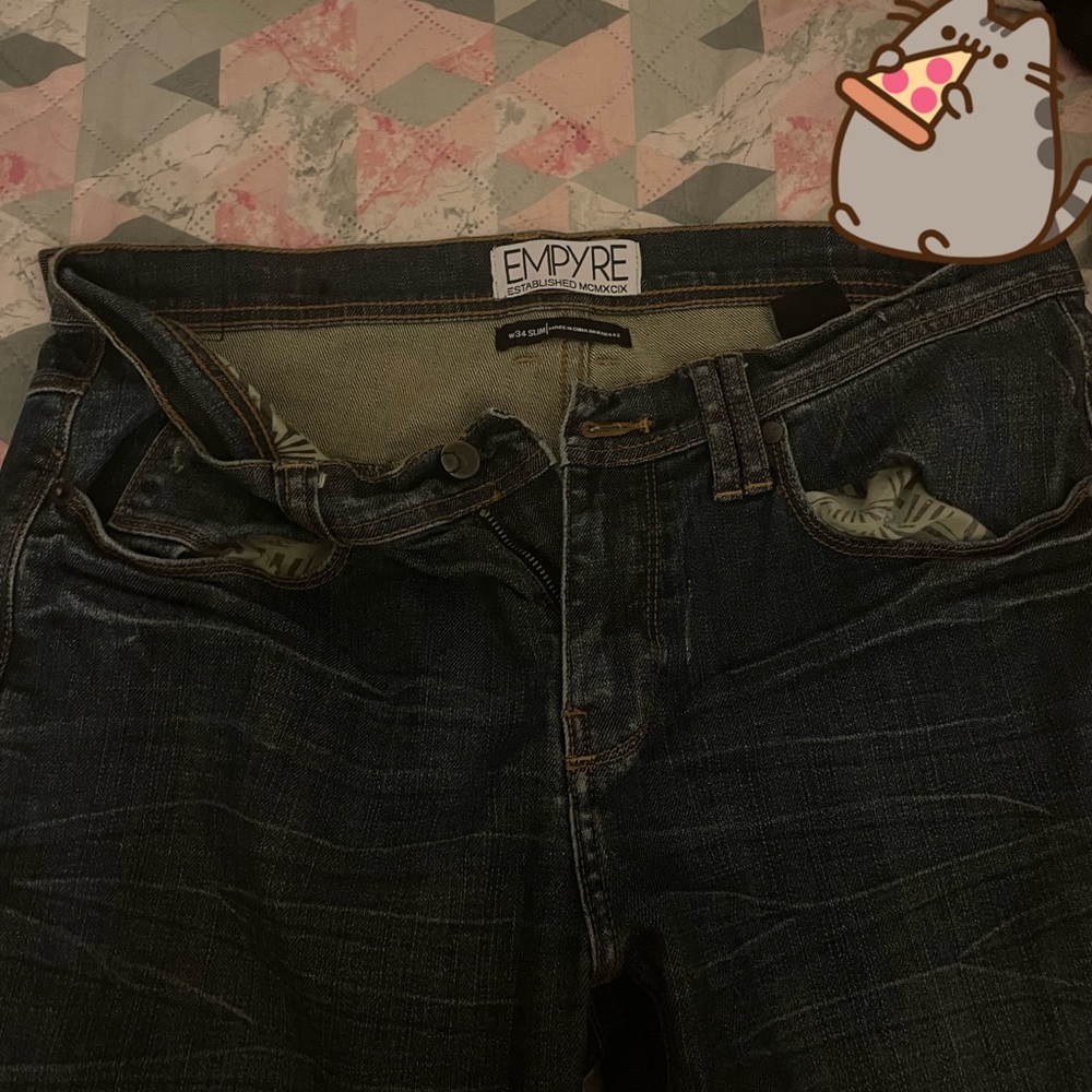 Empyre dark blue denim jeans men’s 
Size:34 slim fit